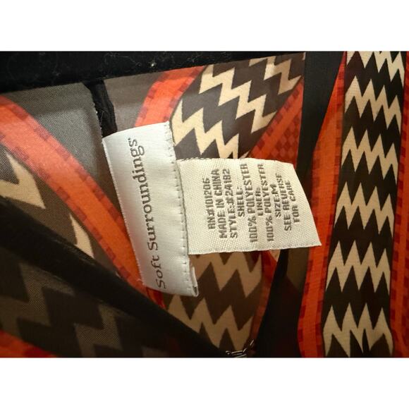 Soft Surroundings Caftan Dress Size LG Boho Maxi Embroidered Kimono Sleeve - Picture 5 of 6